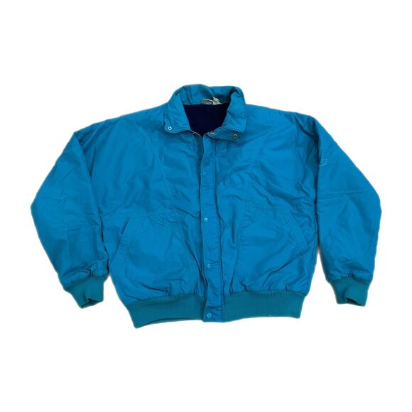 Vintage Nike Jacket Mens‎ M Blue Bomber 90s Nylon Fleece Lined - Picture 1 of 7